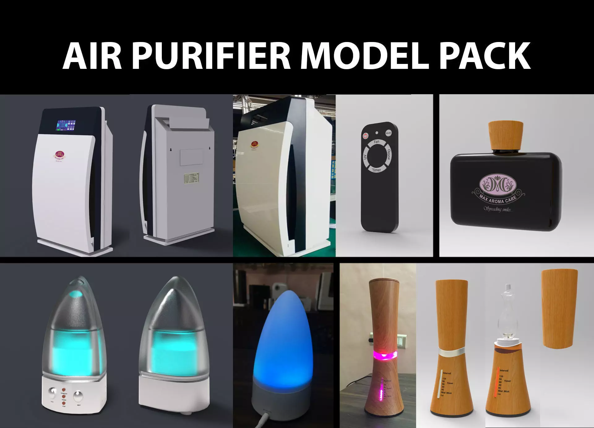 Air purifier and cleaner pack Free 3D model