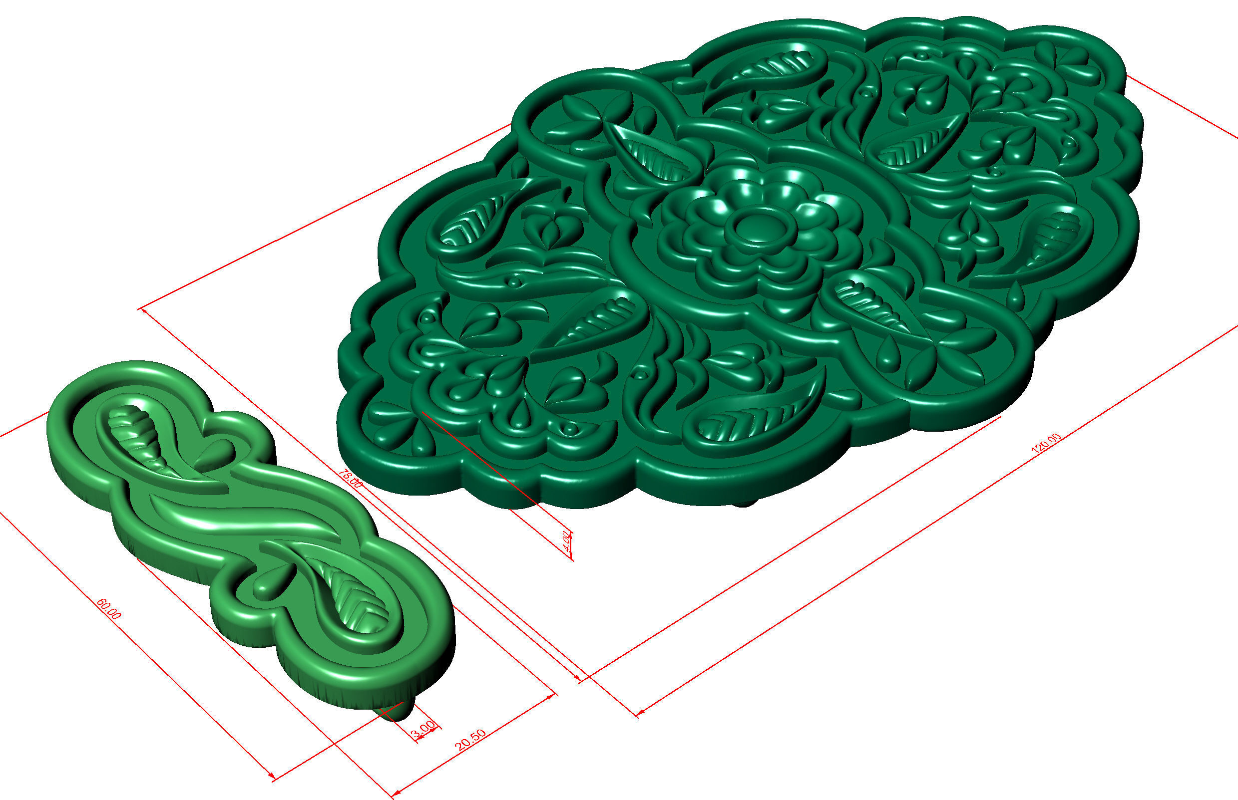 Belt buckle 3D print model_4