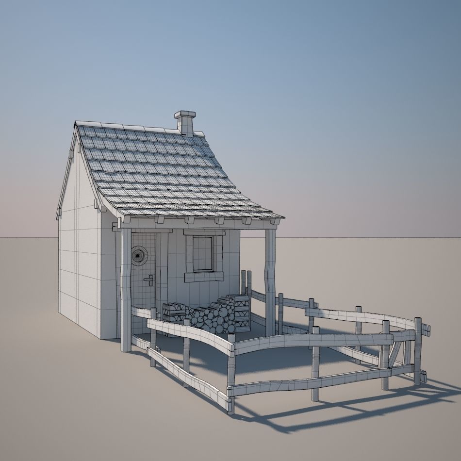 Cartoon Medieval House 02 3D model_4