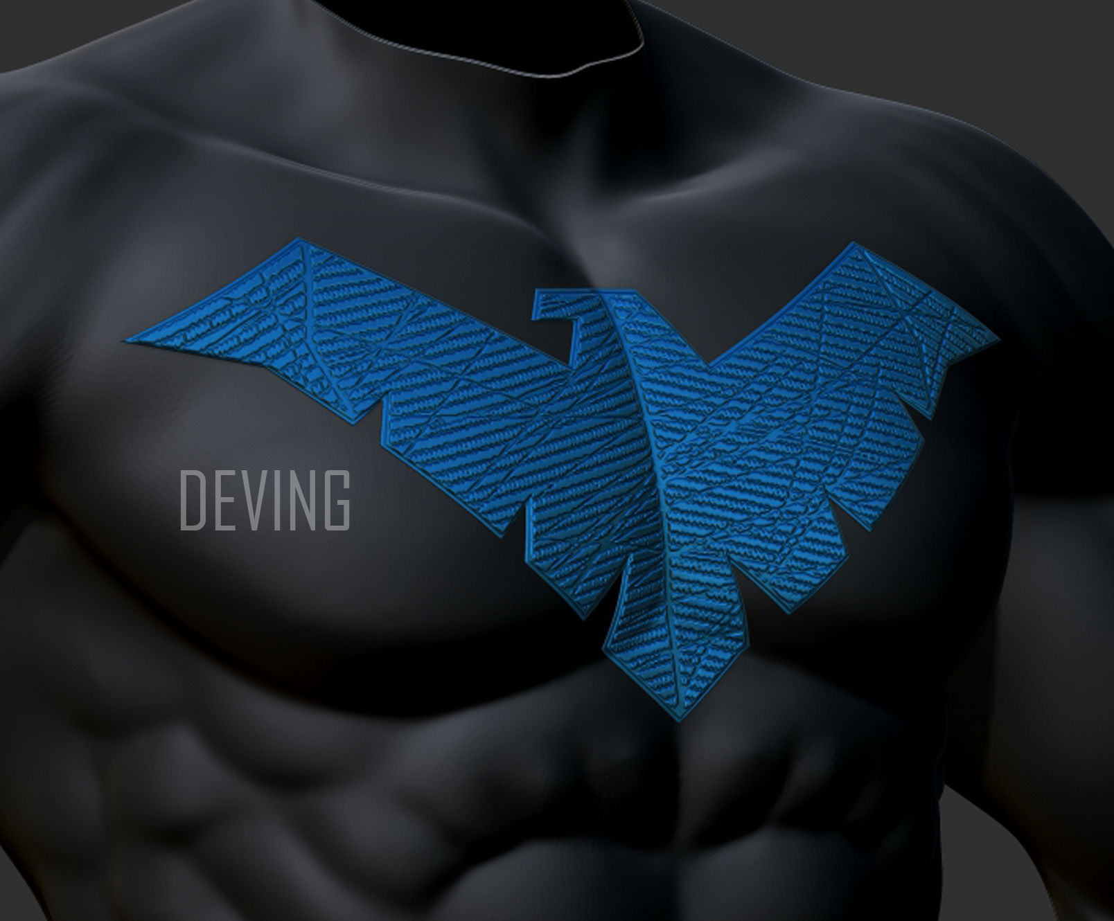 Nightwing chest emblem for cosplay 3D print model_1