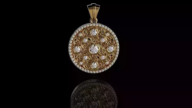 Diamond Pendant Necklace 18k Yellow Gold