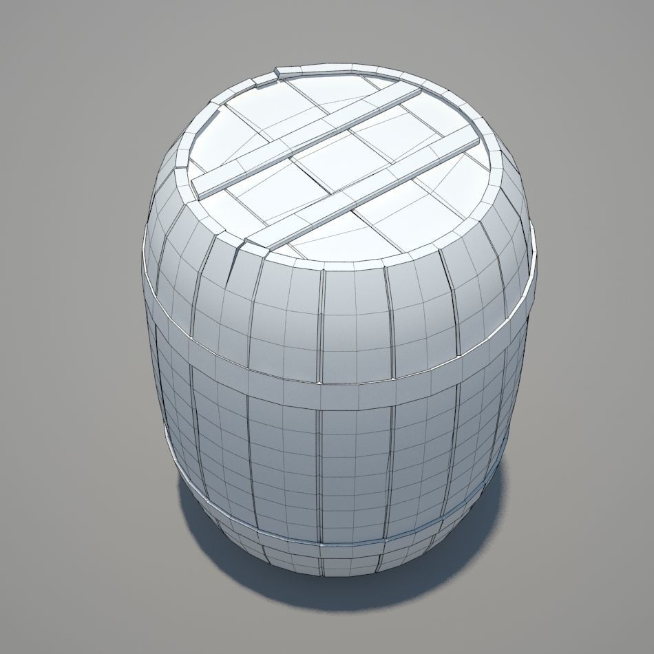 Barrel wooden 3D model_3