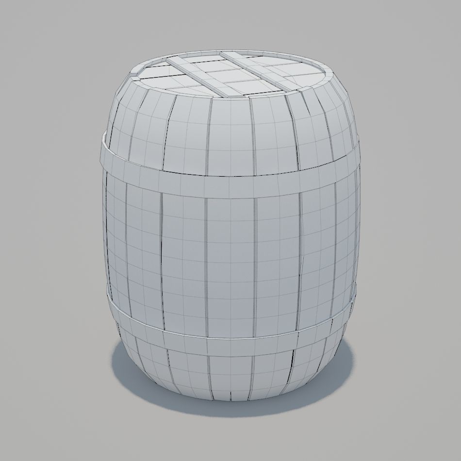 Barrel wooden 3D model_2