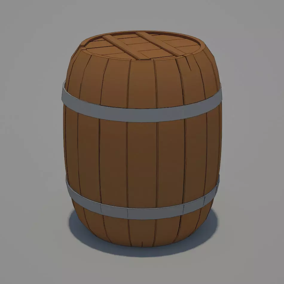 Barrel wooden 3D model_0