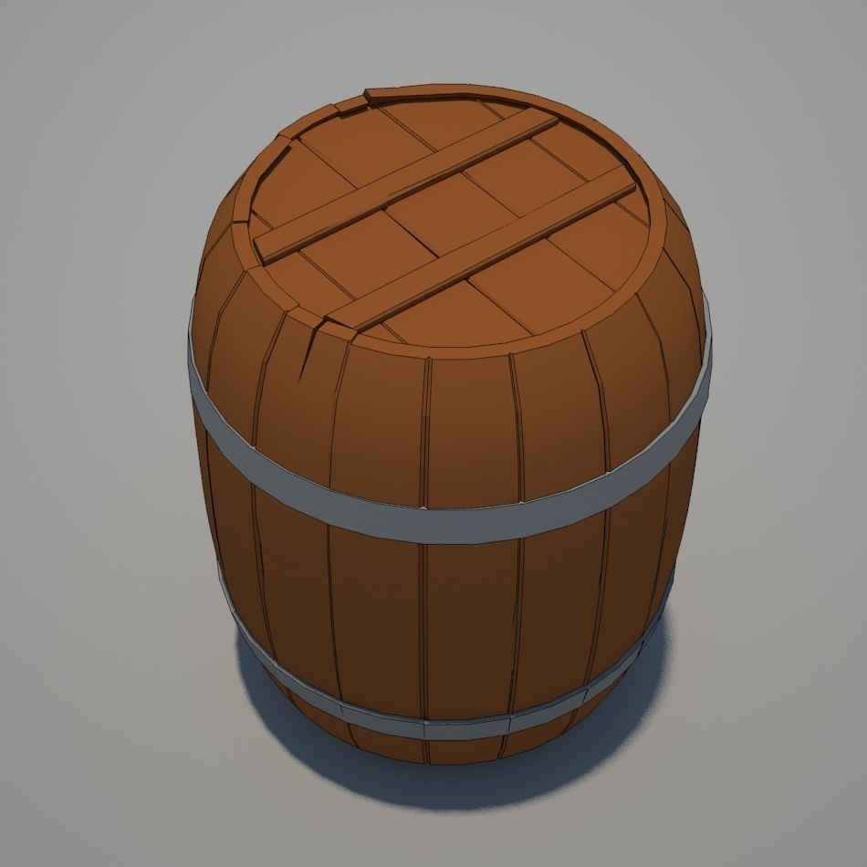 Barrel wooden 3D model_1