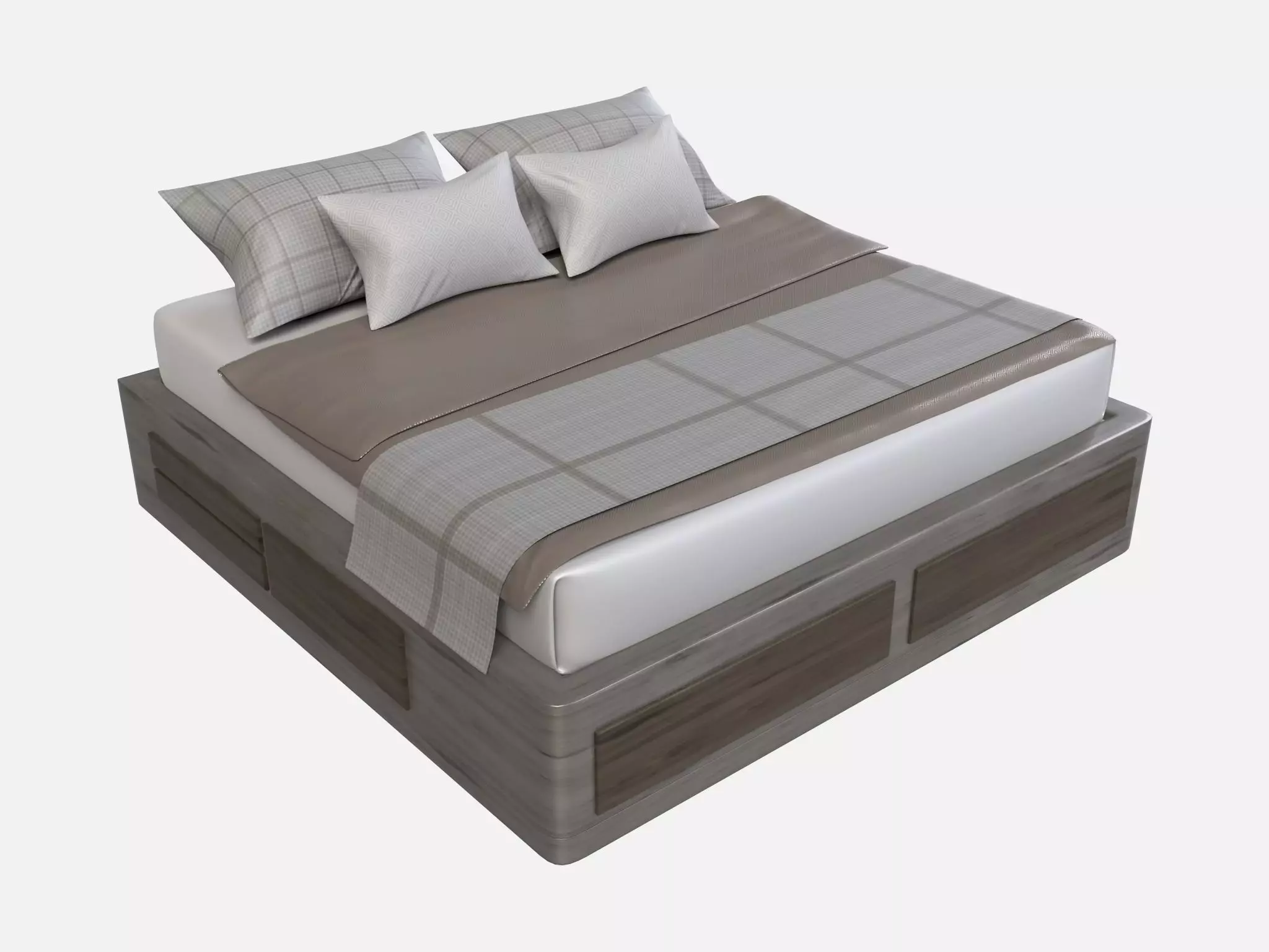 Bed Modern wood - BedKing 3D model_0
