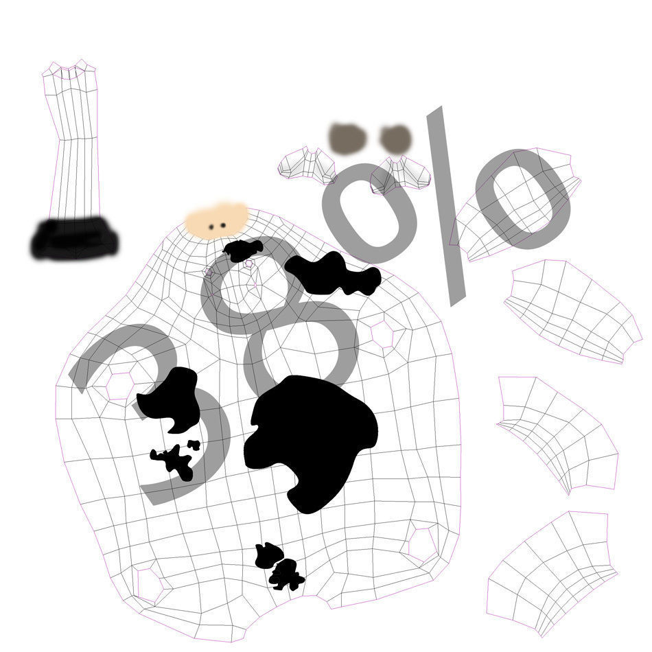 Cartoon Cow 3D model_5