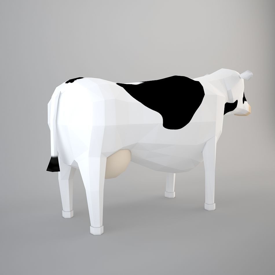 Cartoon Cow 3D model_2