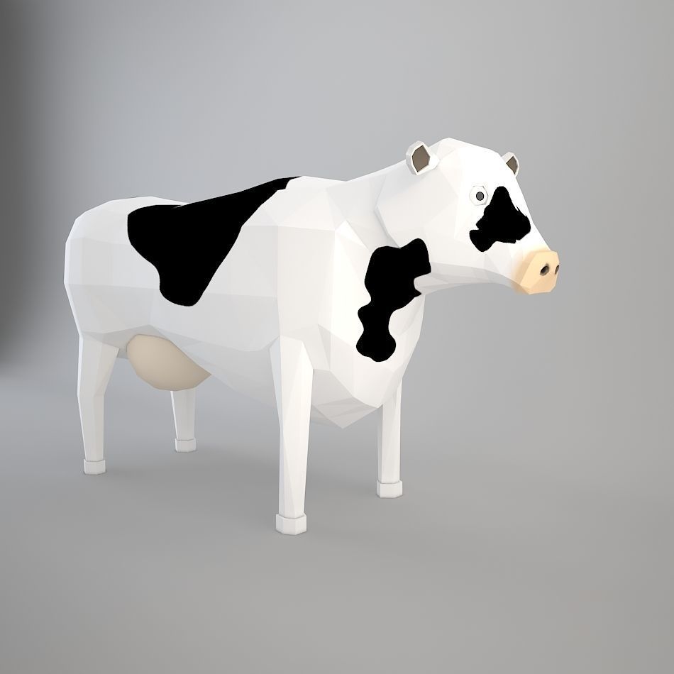 Cartoon Cow 3D model_1