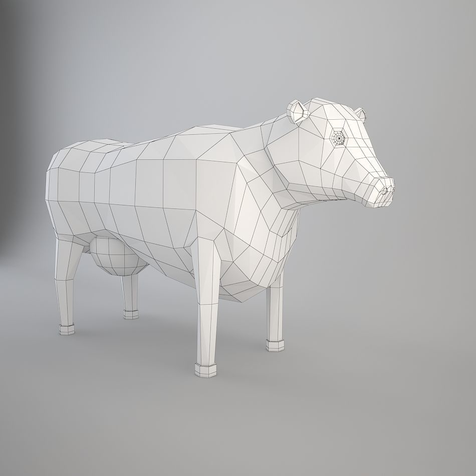 Cartoon Cow 3D model_3