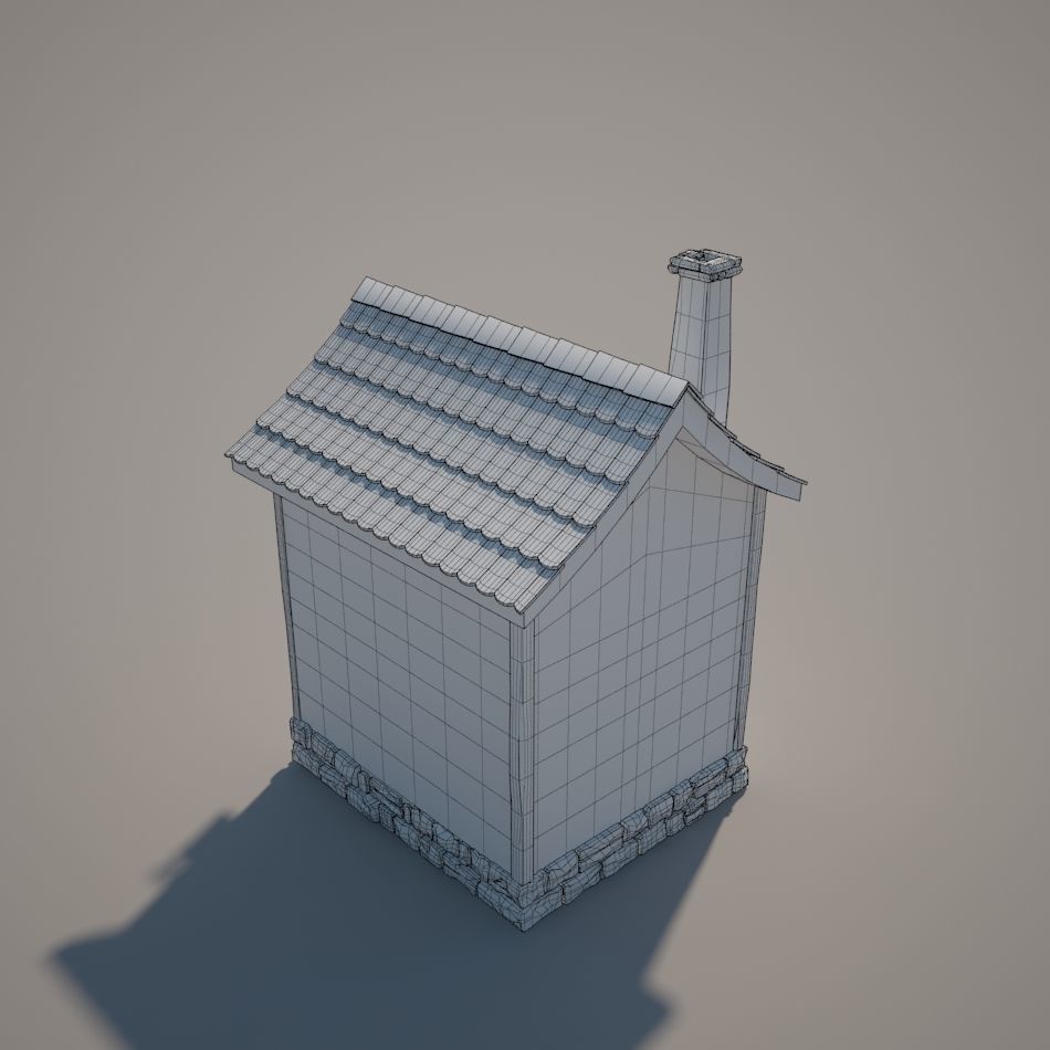 Cartoon Medieval House 01 3D model_5