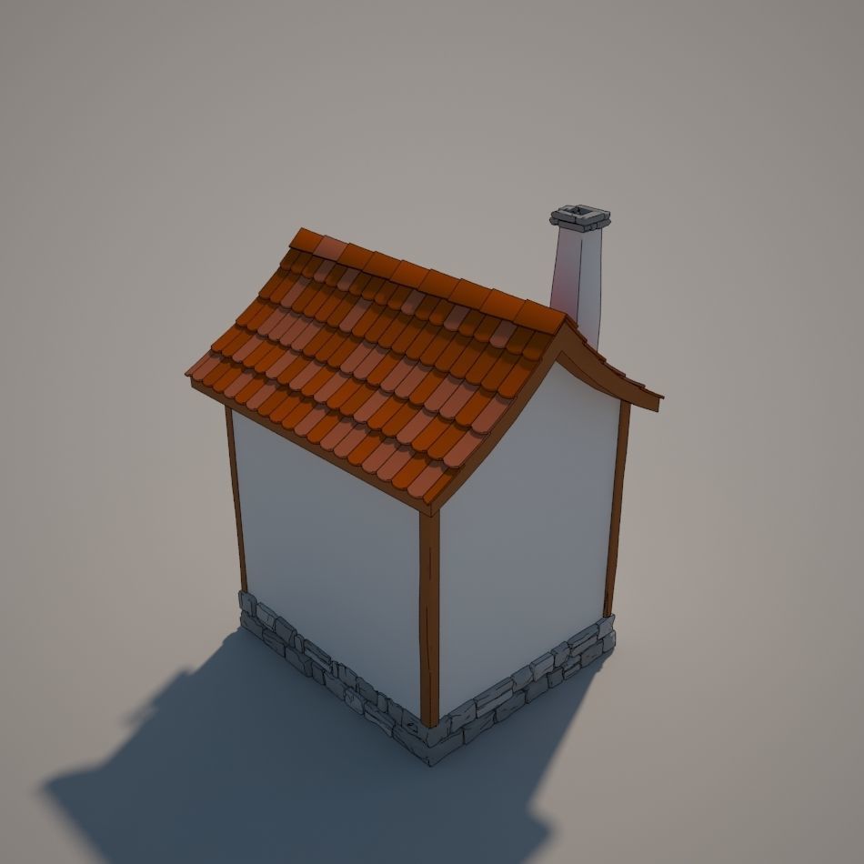 Cartoon Medieval House 01 3D model_2