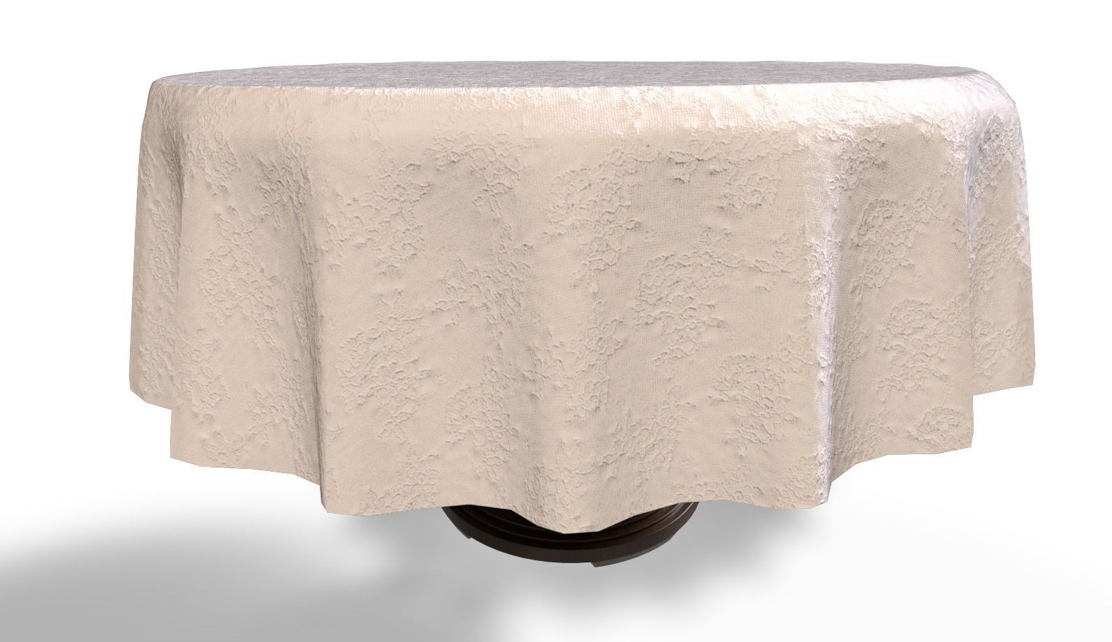 Dining Table for two with tablecloth 3D model_2
