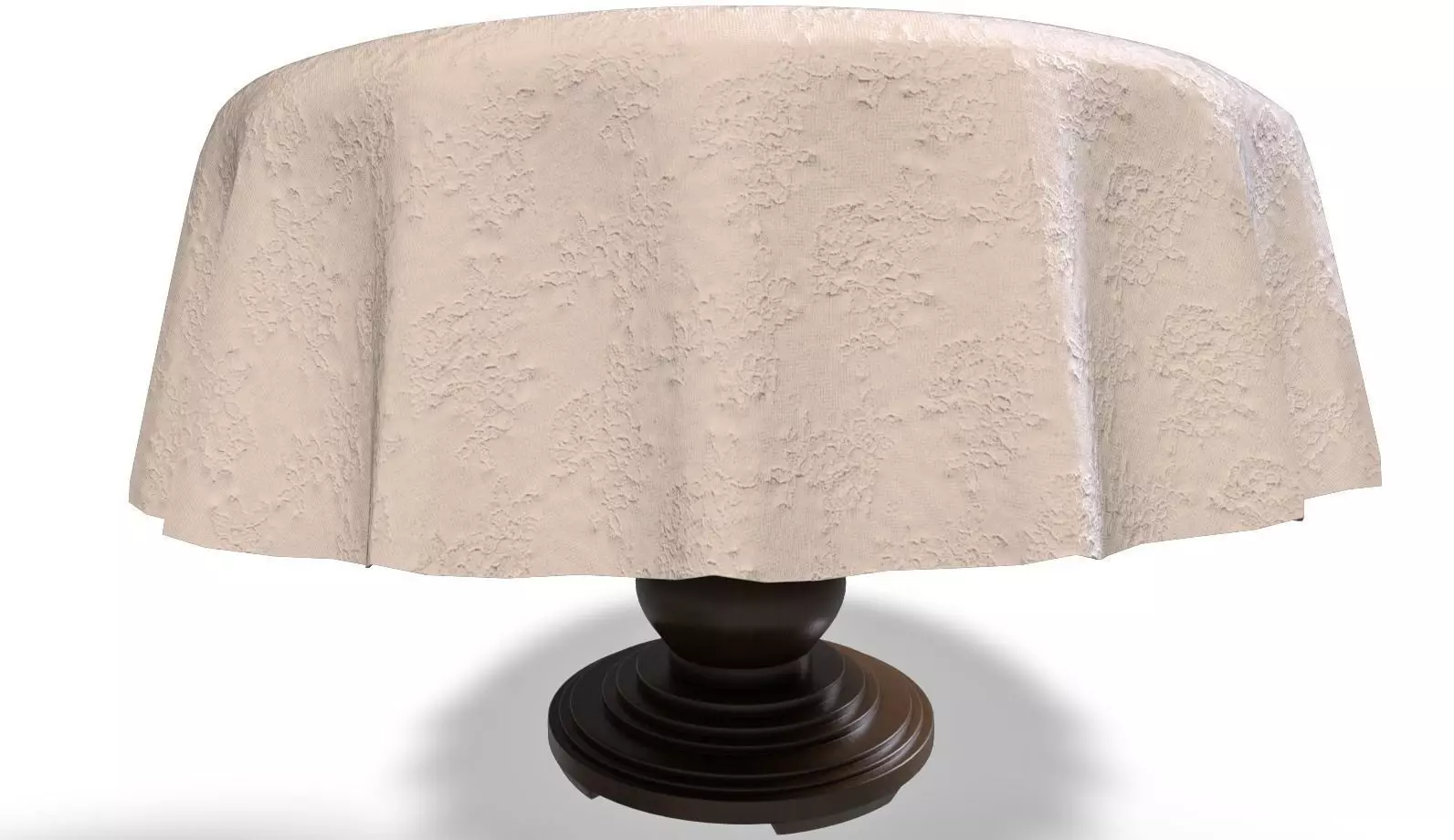 Dining Table for two with tablecloth 3D model_0