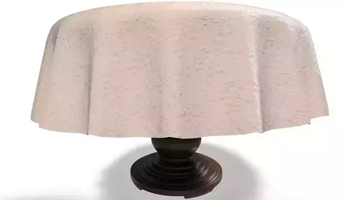 Dining Table for two with tablecloth 3D model