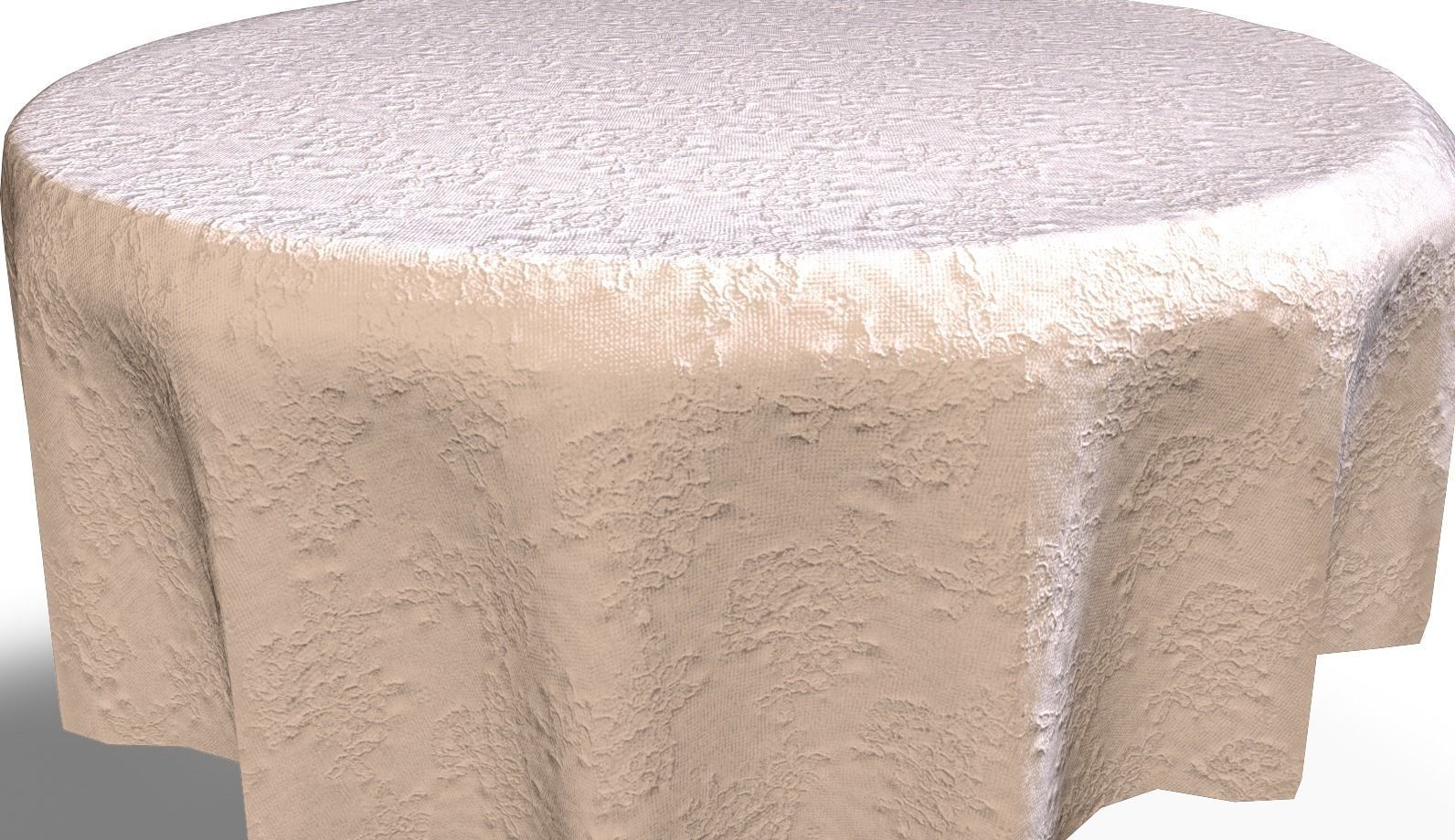 Dining Table for two with tablecloth 3D model_1