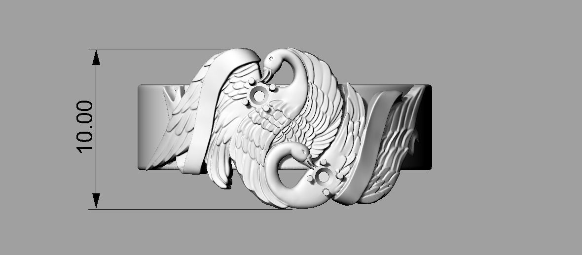 Ring Yin Yang Swans 3D print model_6