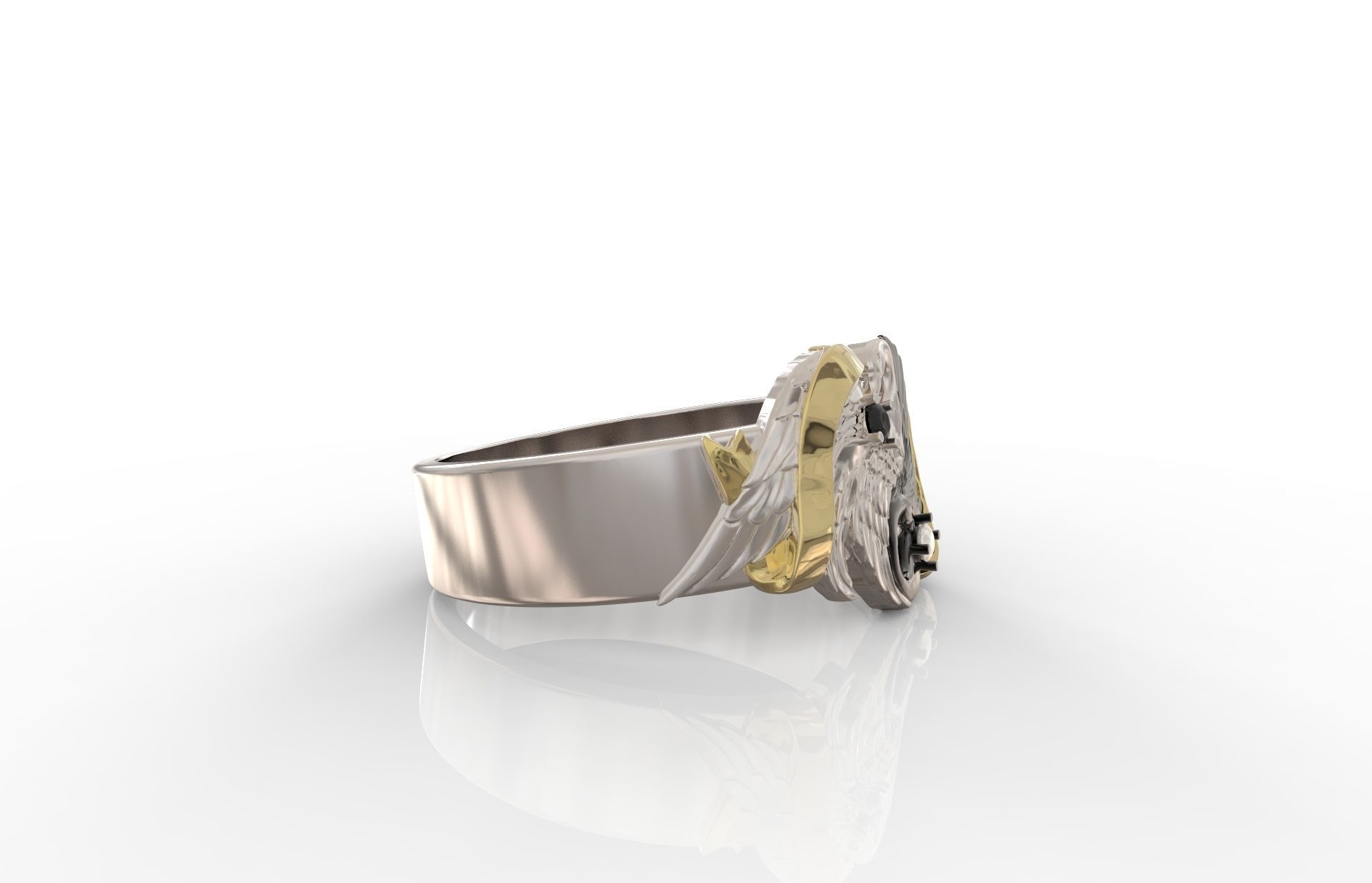 Ring Yin Yang Swans 3D print model_2