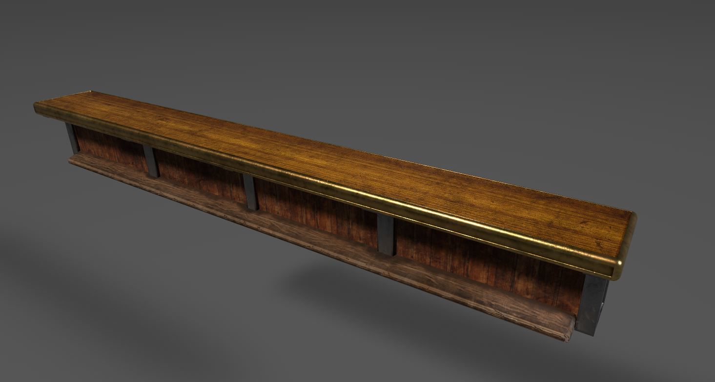 Low-poly Tavern Bar Low-poly 3D model_1