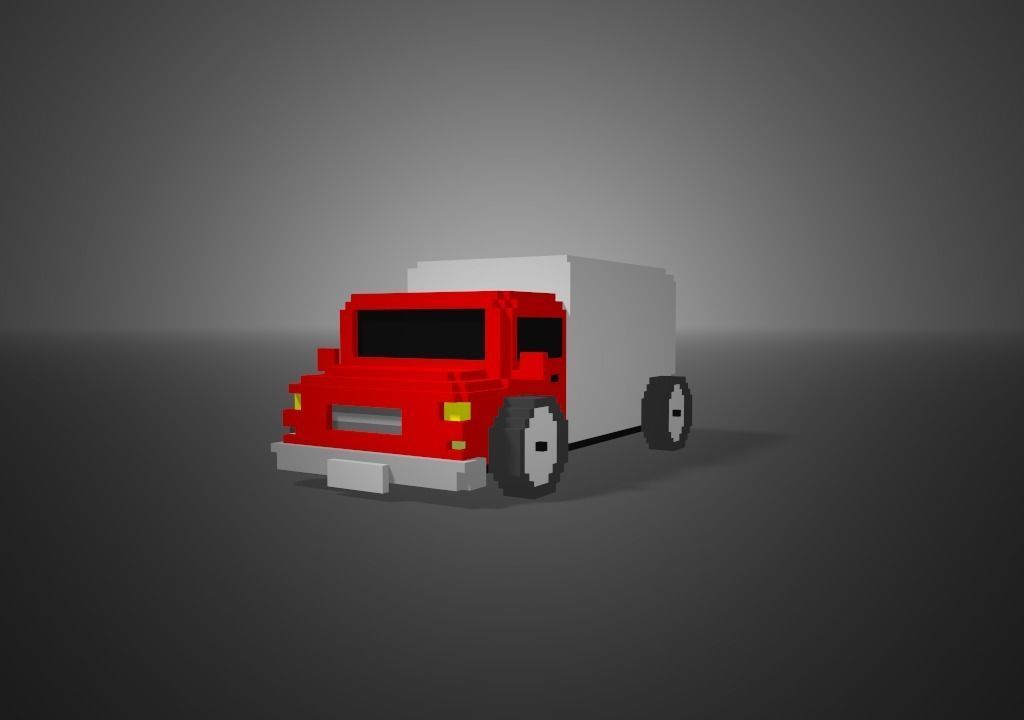Pack 14 vehicles Voxel  Low-poly 3D model_14