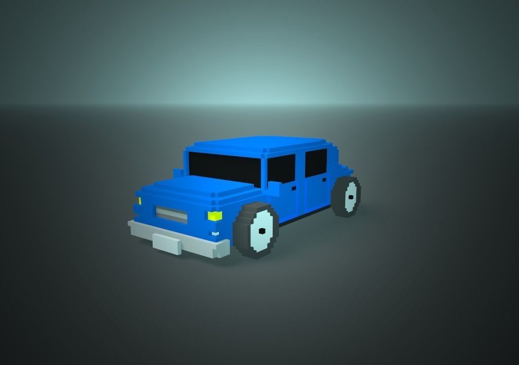 Pack 14 vehicles Voxel  Low-poly 3D model_12