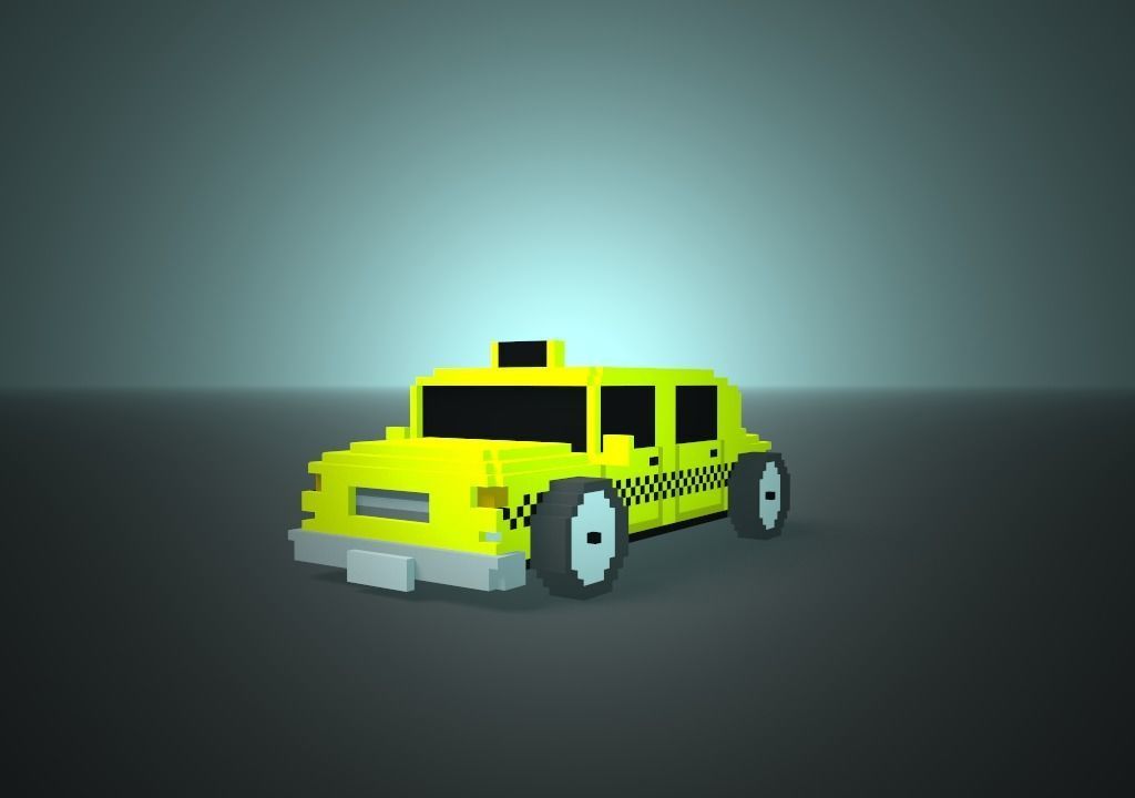 Pack 14 vehicles Voxel  Low-poly 3D model_10