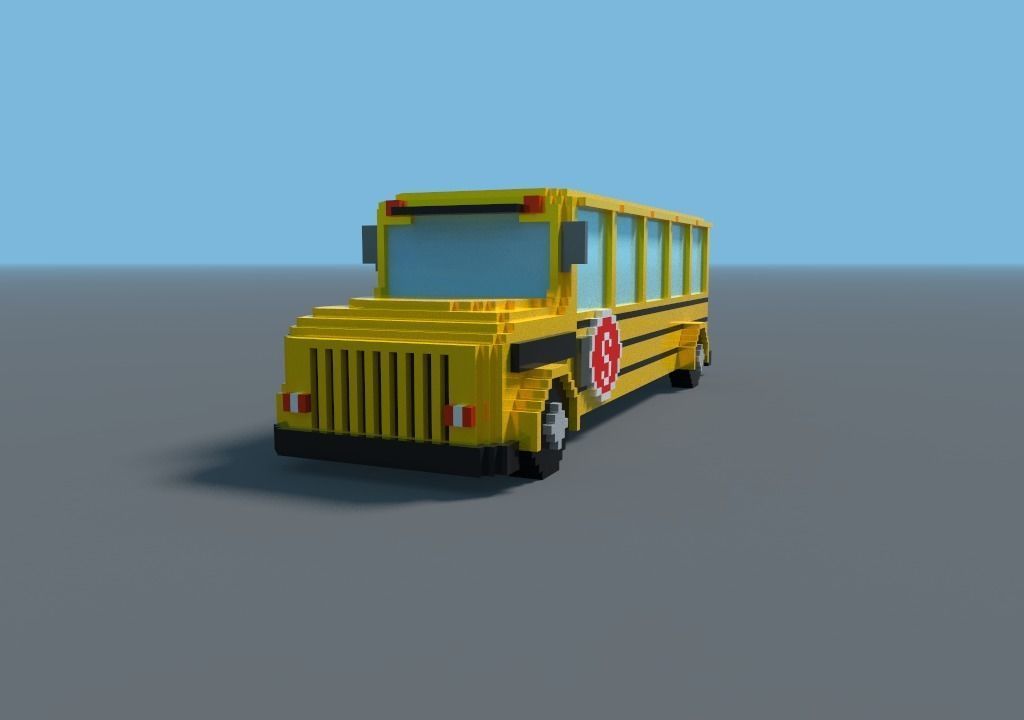 Pack 14 vehicles Voxel  Low-poly 3D model_3