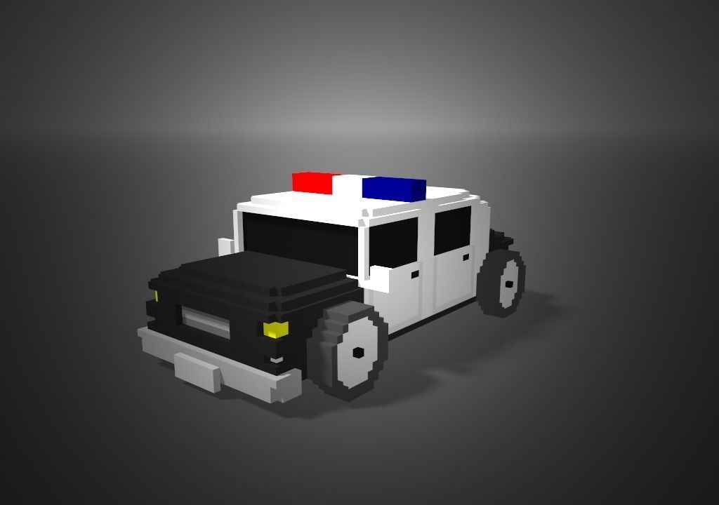 Pack 14 vehicles Voxel  Low-poly 3D model_9
