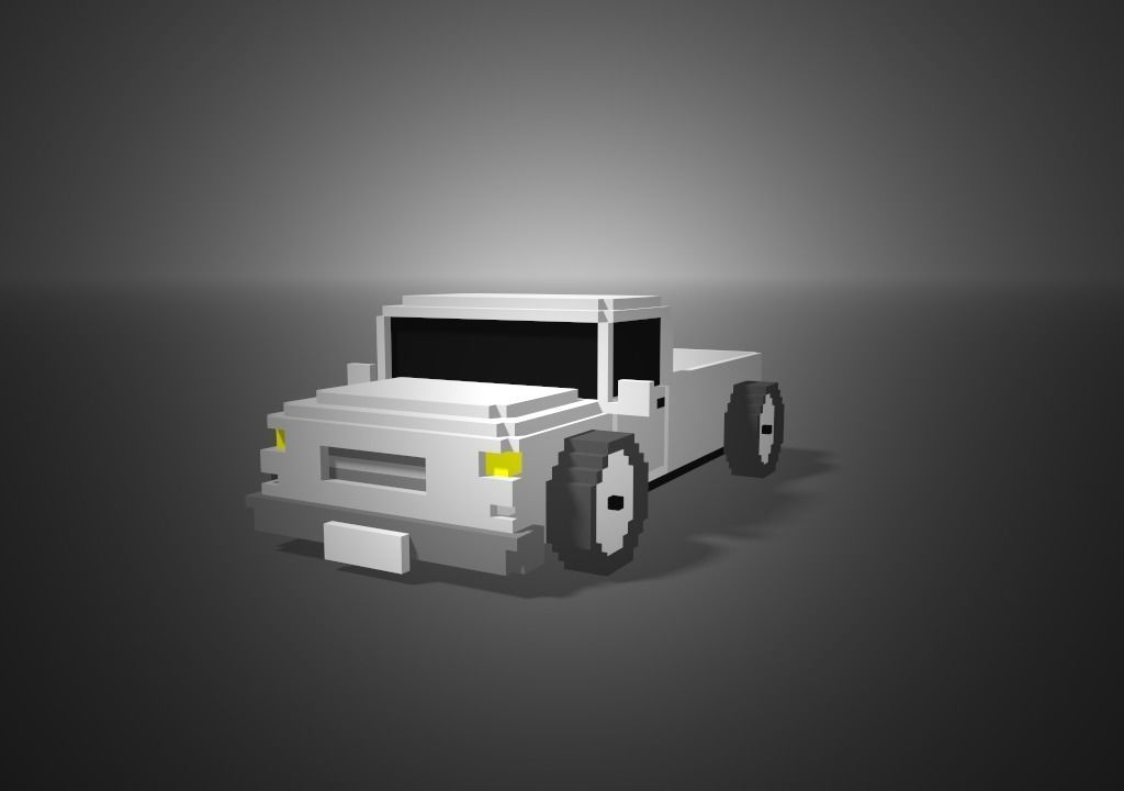 Pack 14 vehicles Voxel  Low-poly 3D model_13