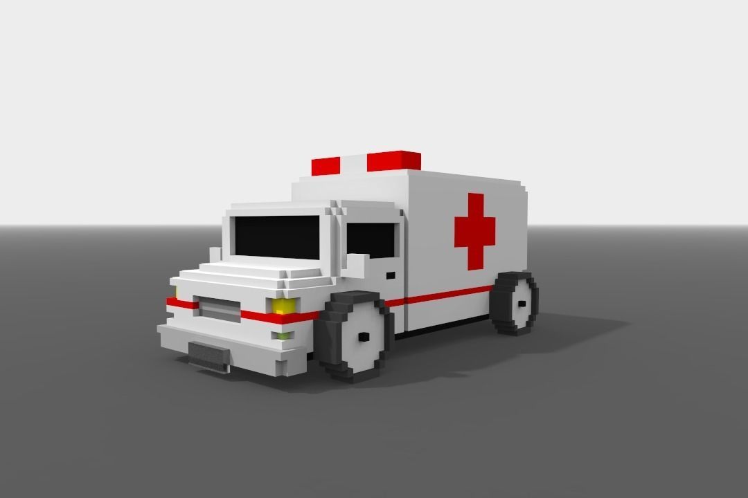 Pack 14 vehicles Voxel  Low-poly 3D model_8