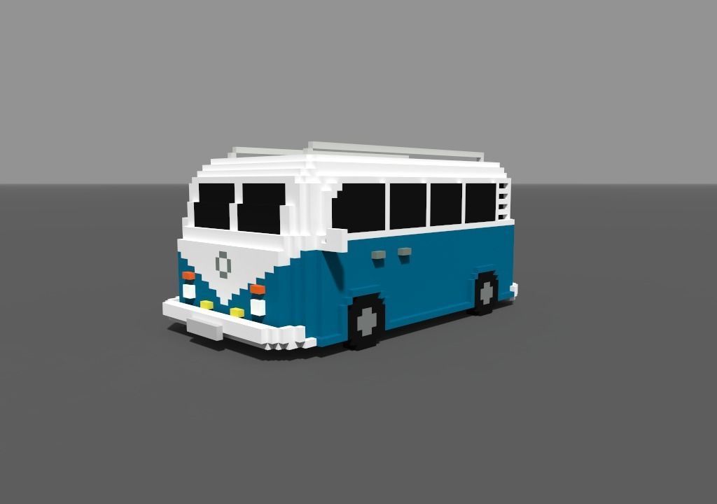 Pack 14 vehicles Voxel  Low-poly 3D model_7