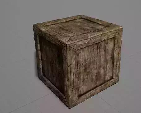 Low-poly Wooden Crate