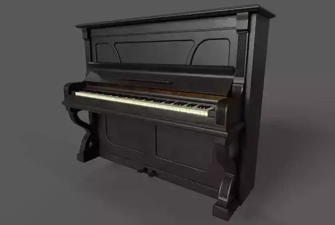Old piano Low-poly 3D model