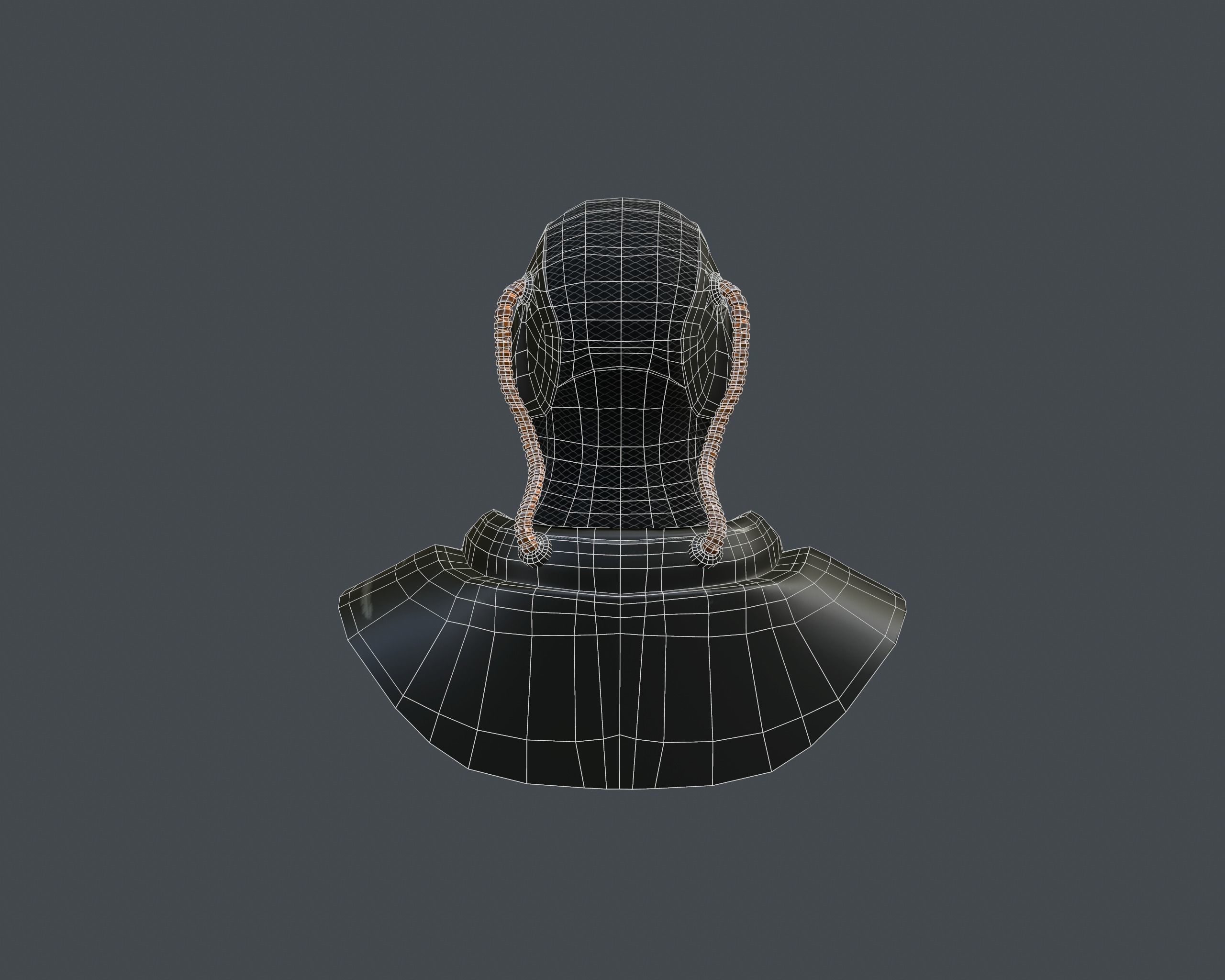 Armor futuristic robot head Low-poly 3D model_7
