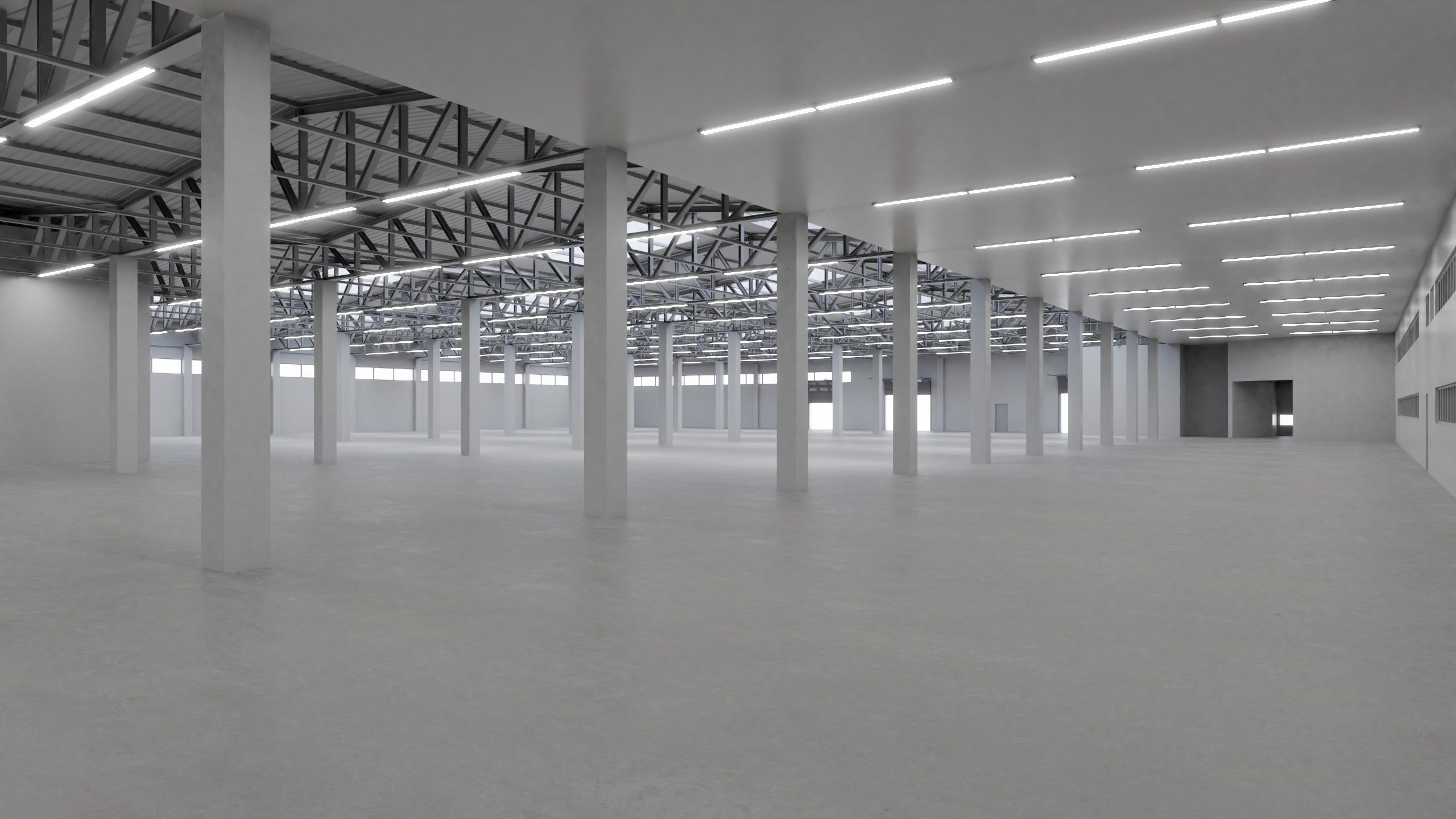 Industrial Warehouse Interior 2 Low-poly 3D model_3