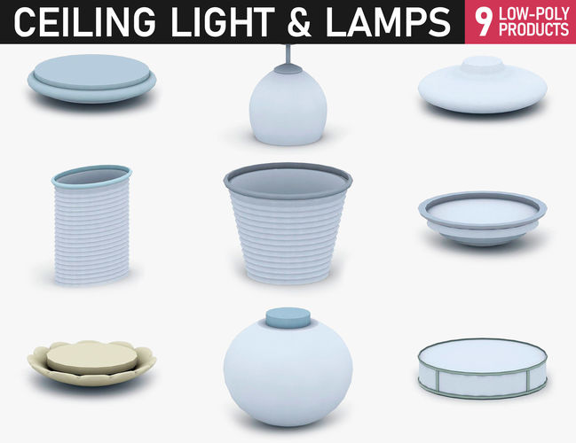 Interior Light Vol 1 - Ceiling Light Low-poly 3D model