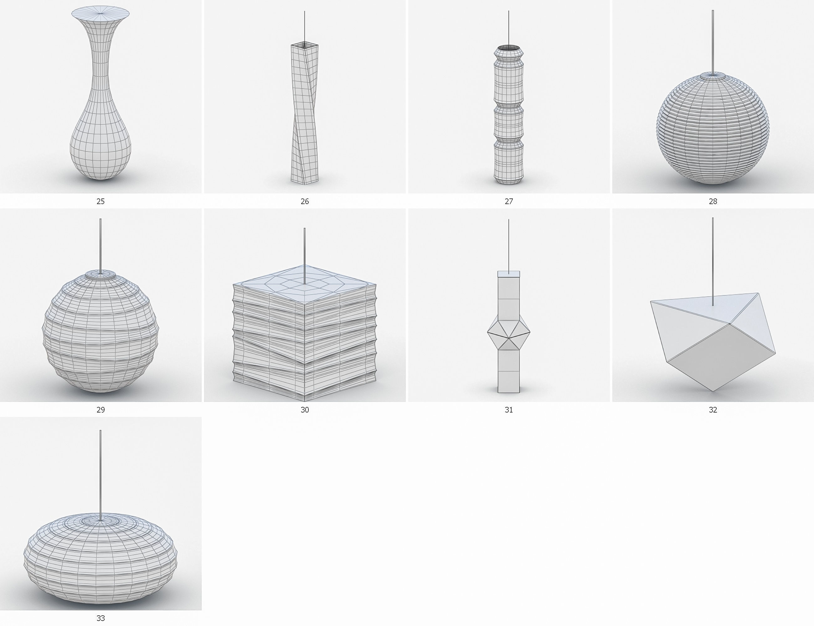 Interior Light Vol 2 - Hanging Lamp Low-poly 3D model_6