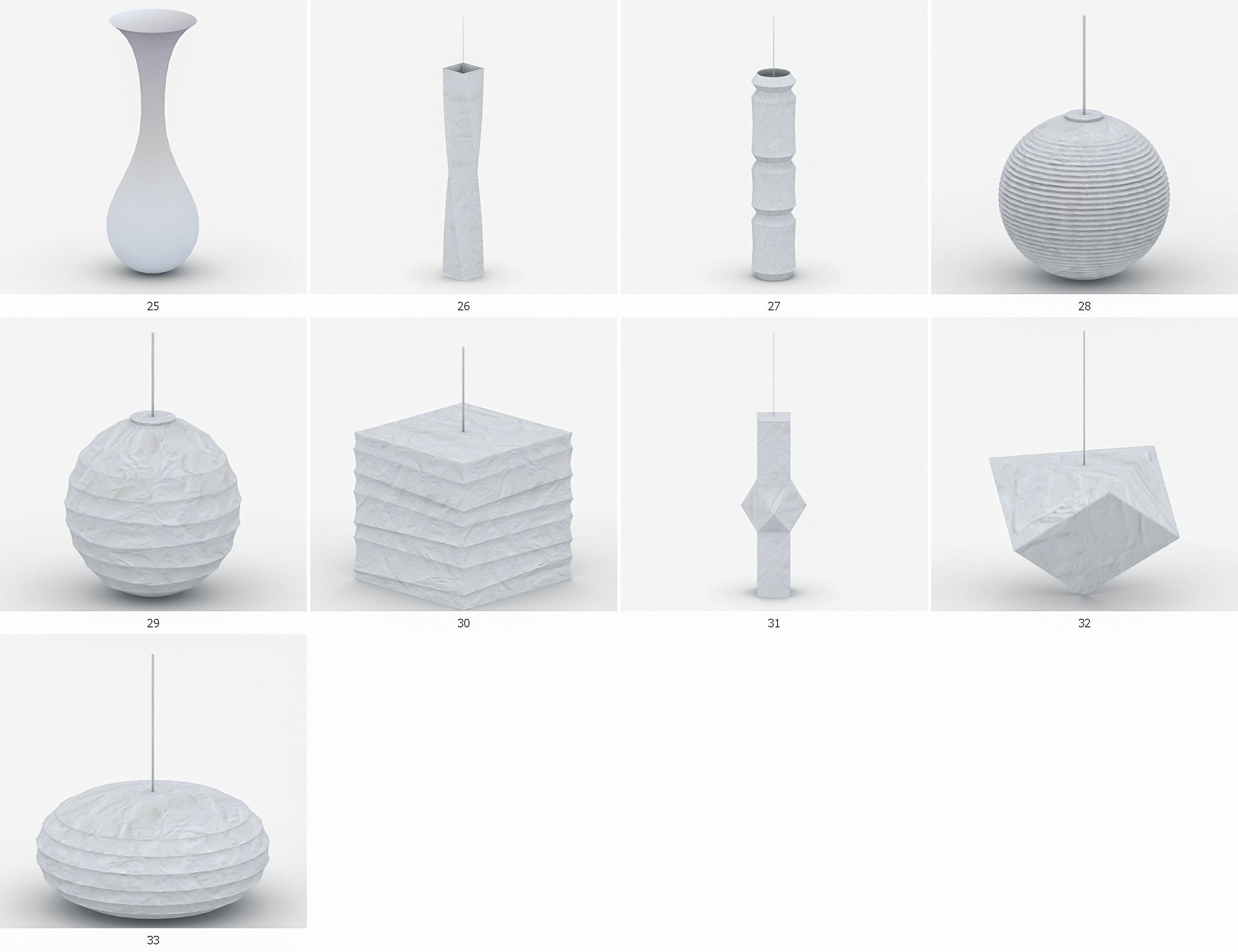 Interior Light Vol 2 - Hanging Lamp Low-poly 3D model_5