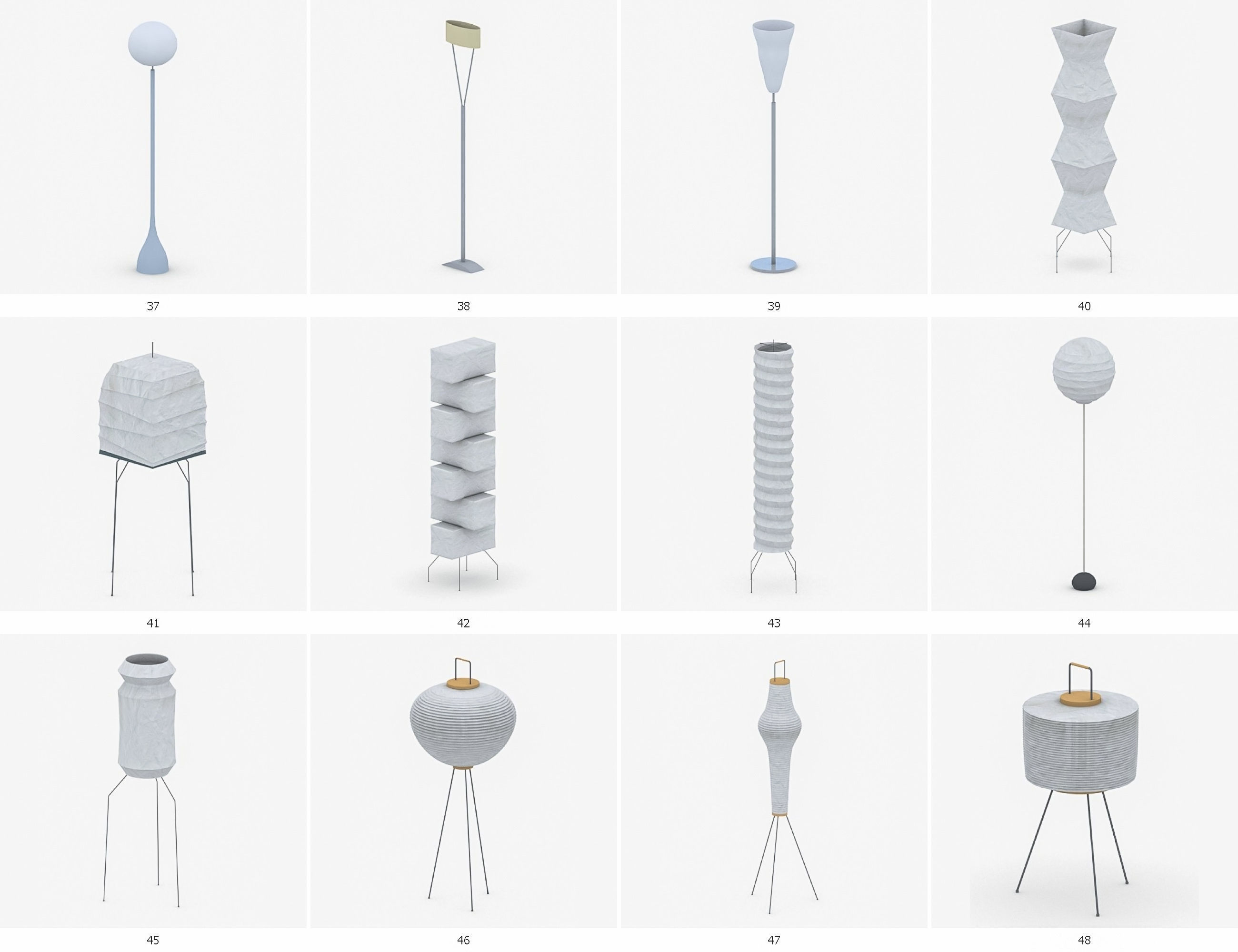 Interior Light Vol 3 - Floor Lamp Low-poly 3D model_7