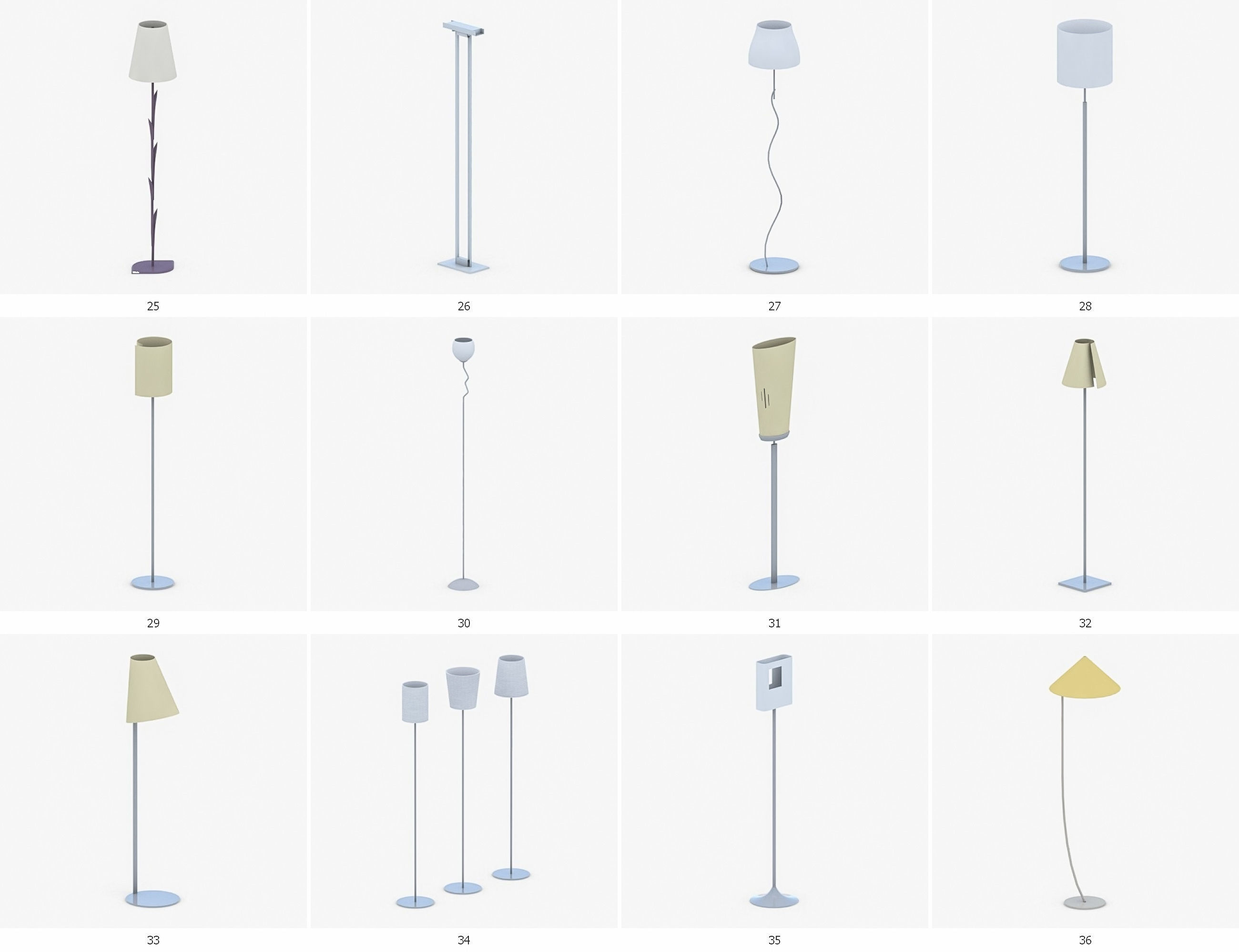 Interior Light Vol 3 - Floor Lamp Low-poly 3D model_5