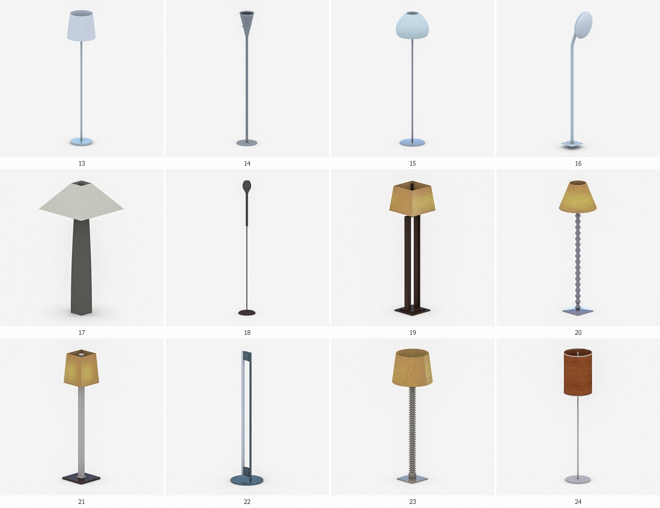 Interior Light Vol 3 - Floor Lamp Low-poly 3D model_3