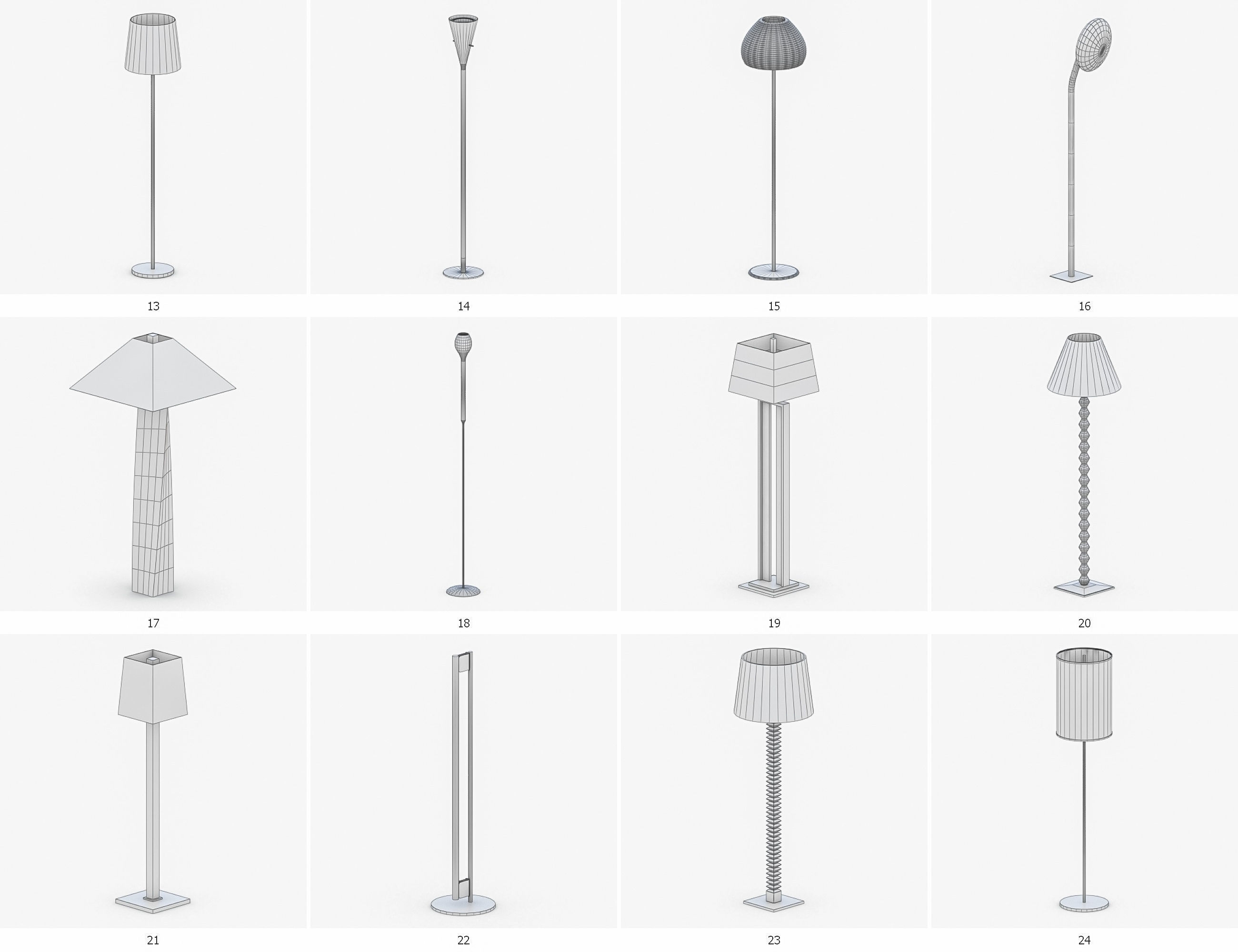 Interior Light Vol 3 - Floor Lamp Low-poly 3D model_4