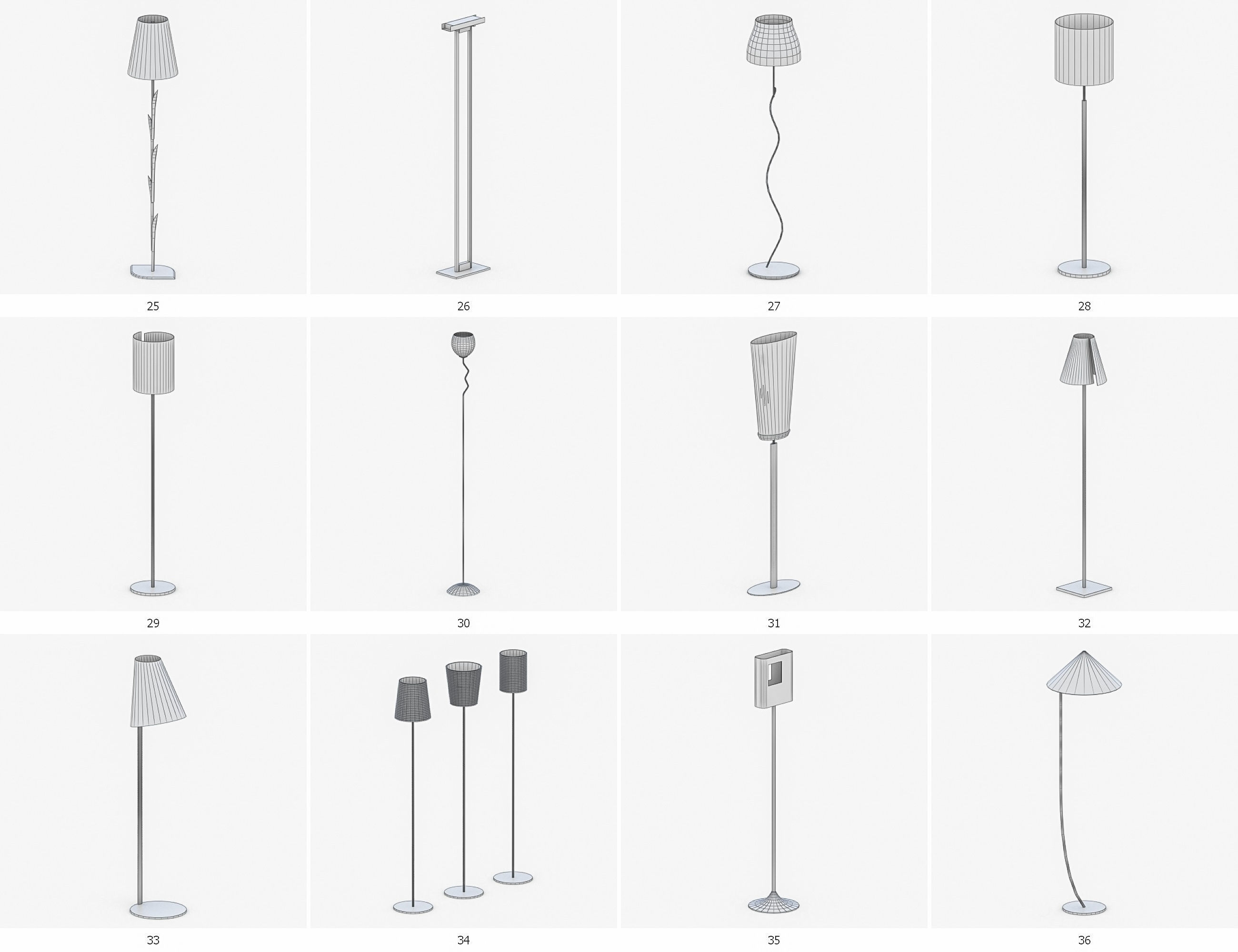 Interior Light Vol 3 - Floor Lamp Low-poly 3D model_6