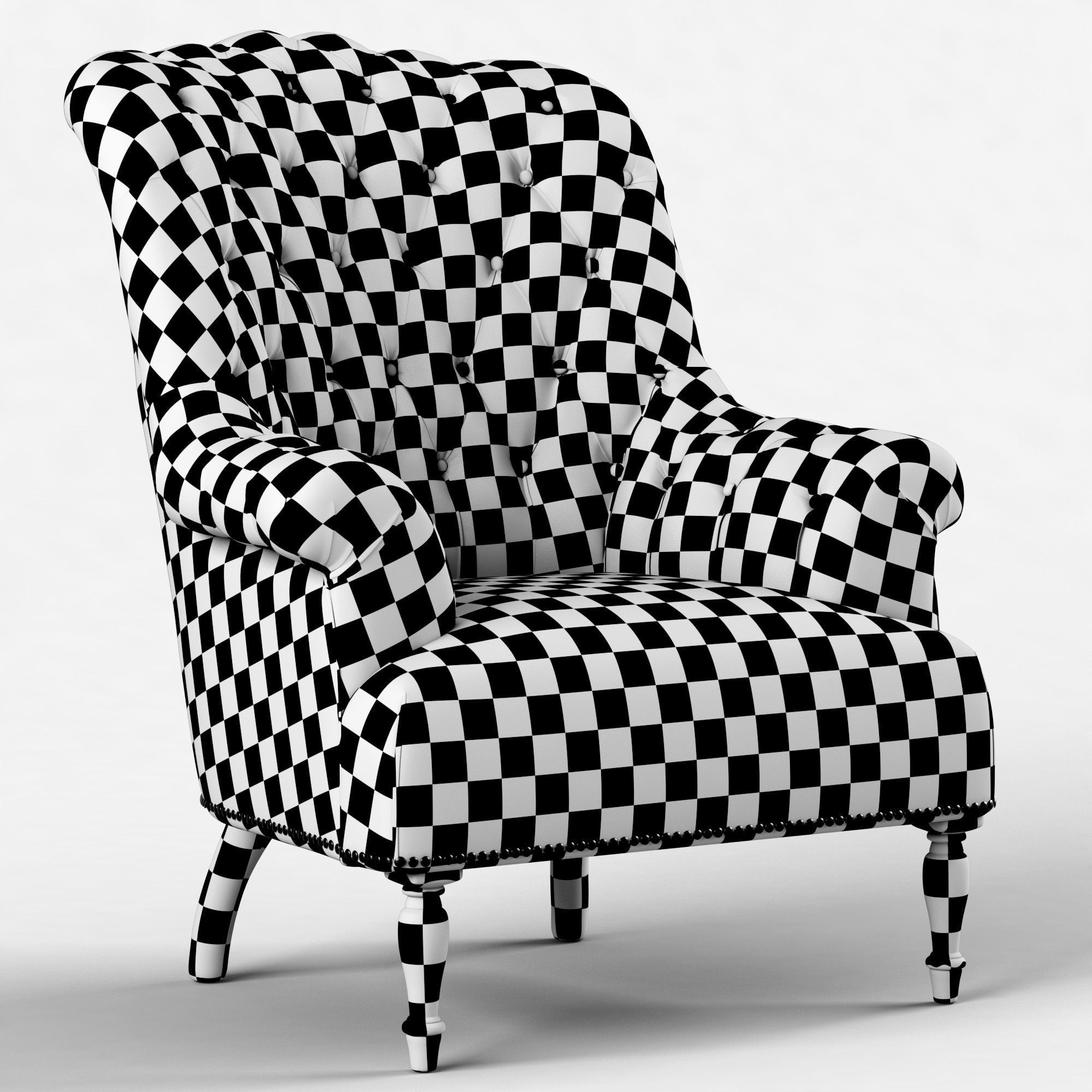 Restoration Hardware Clementine Tufted Chair 3D model_7