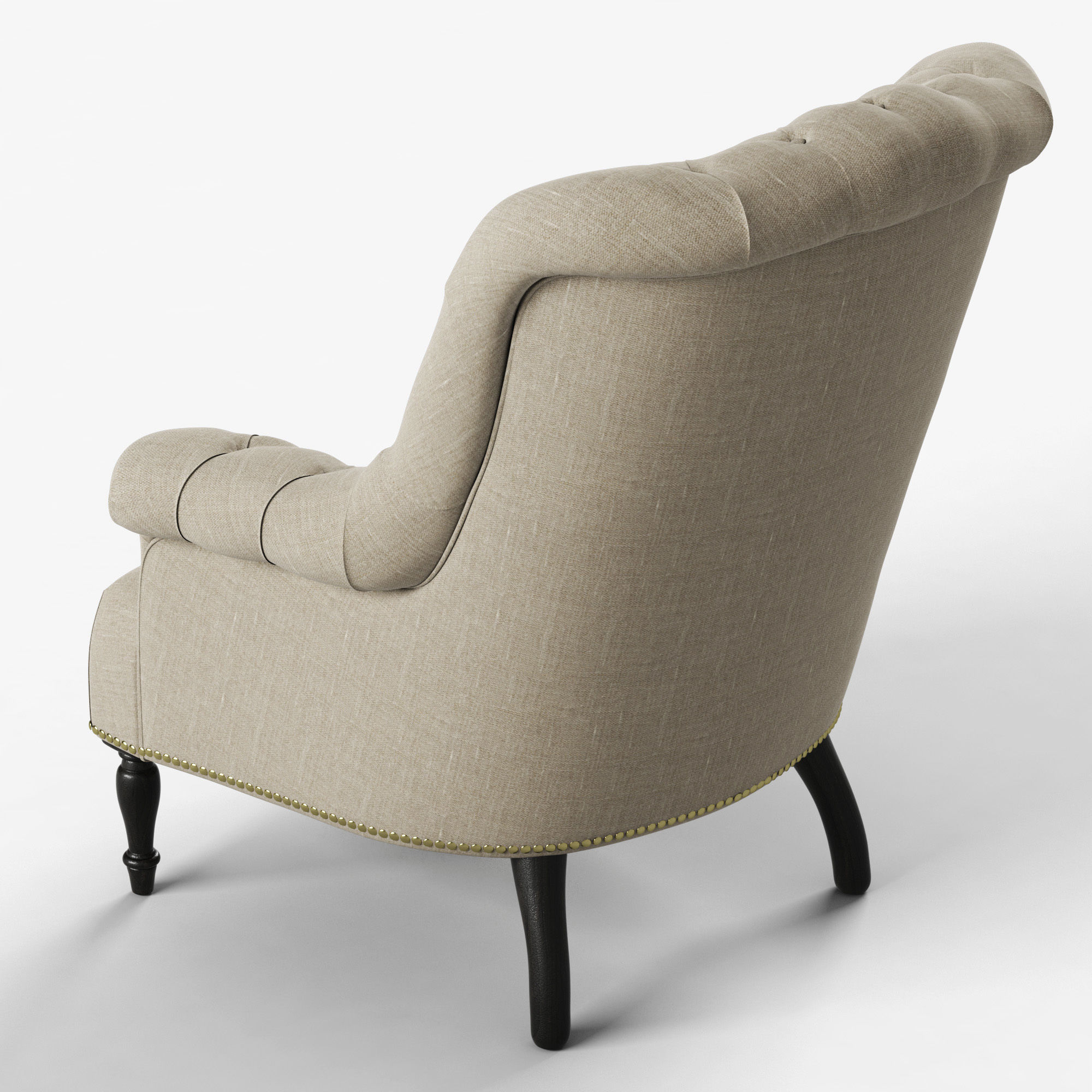 Restoration Hardware Clementine Tufted Chair 3D model_2