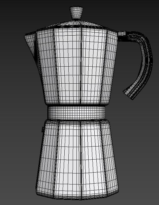 Caffetiera Italiana Low-poly 3D model_3
