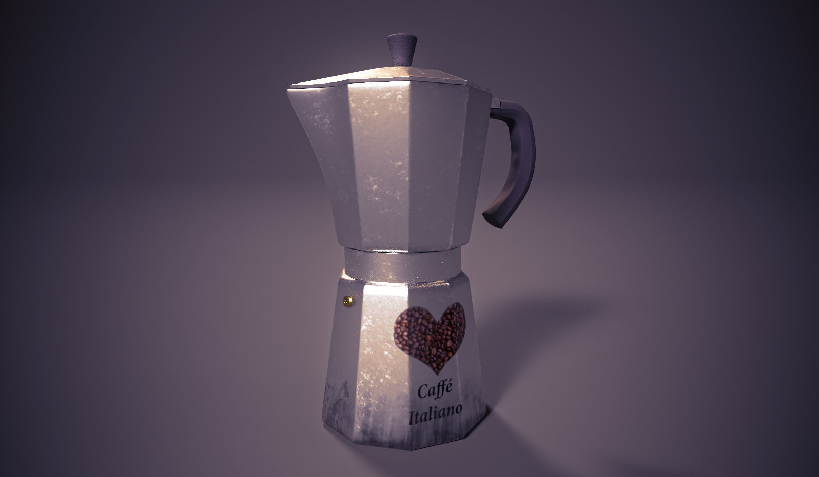 Caffetiera Italiana Low-poly 3D model_2