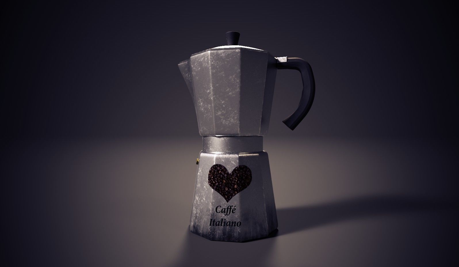 Caffetiera Italiana Low-poly 3D model_1