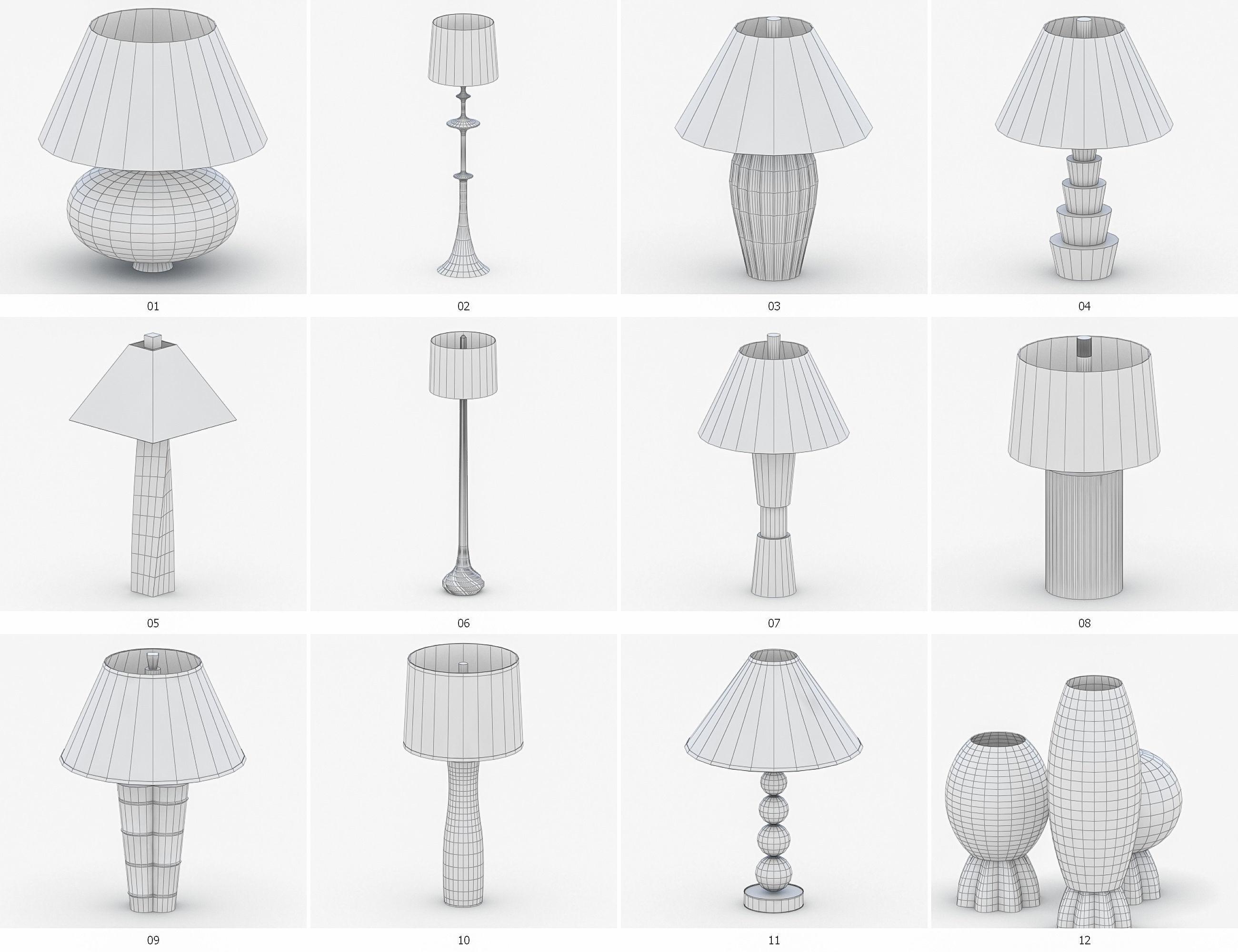 Interior Light Vol 4 - Table Lamp Low-poly 3D model_2