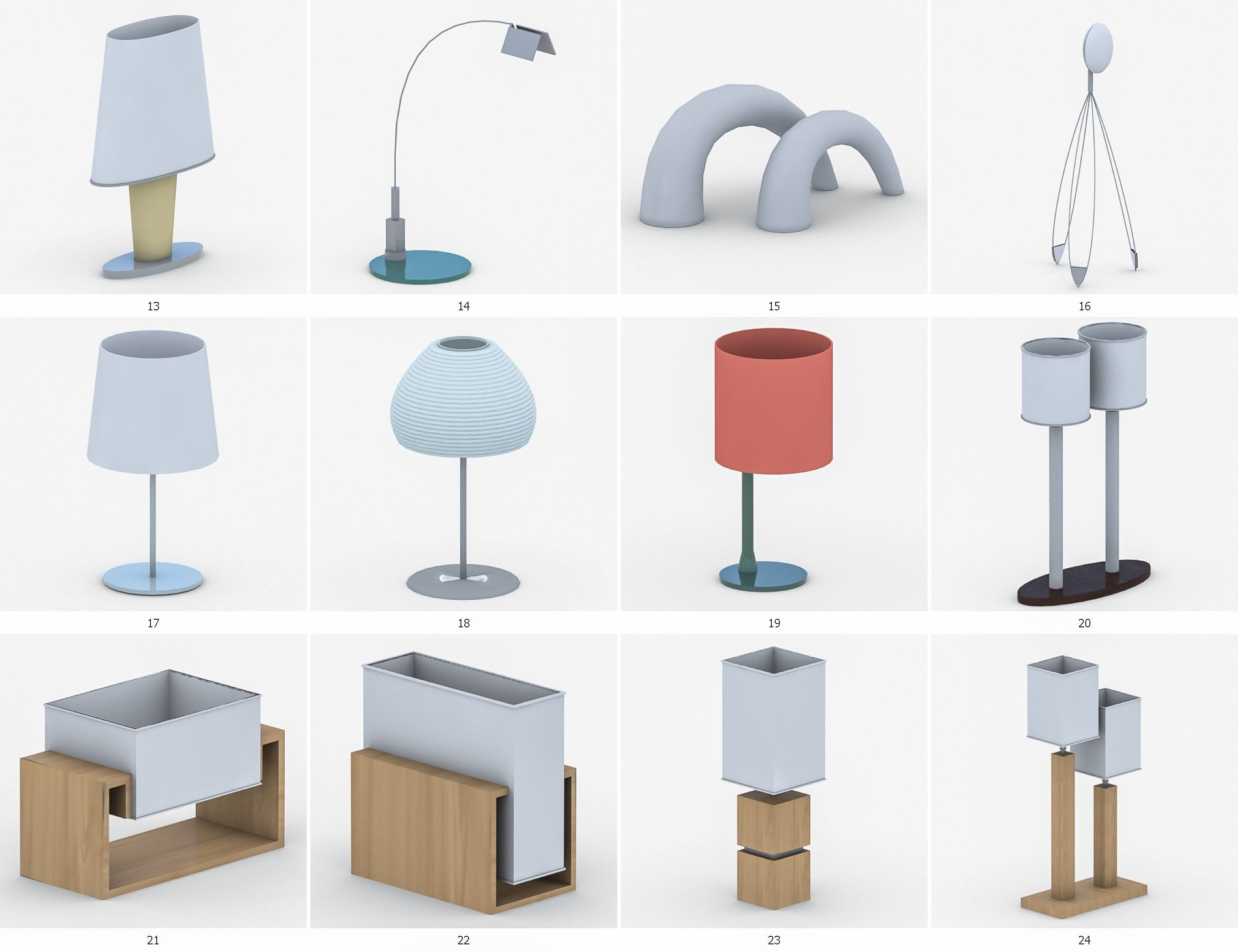 Interior Light Vol 4 - Table Lamp Low-poly 3D model_3